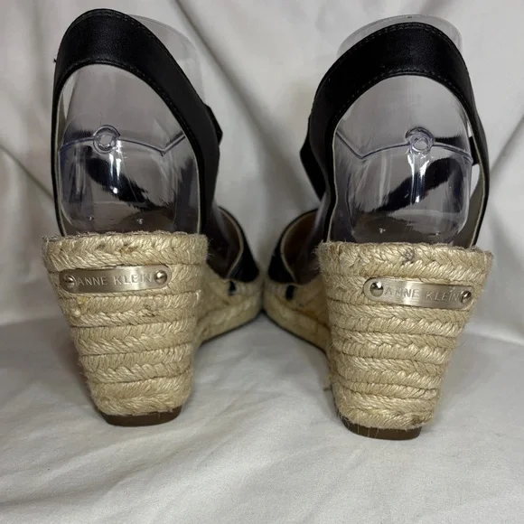 Anne Klein Aneesa Espadrille Wedge Sandals Black 9.5 - Picture 8 of 12